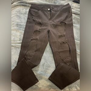Black ripped jeans size 18